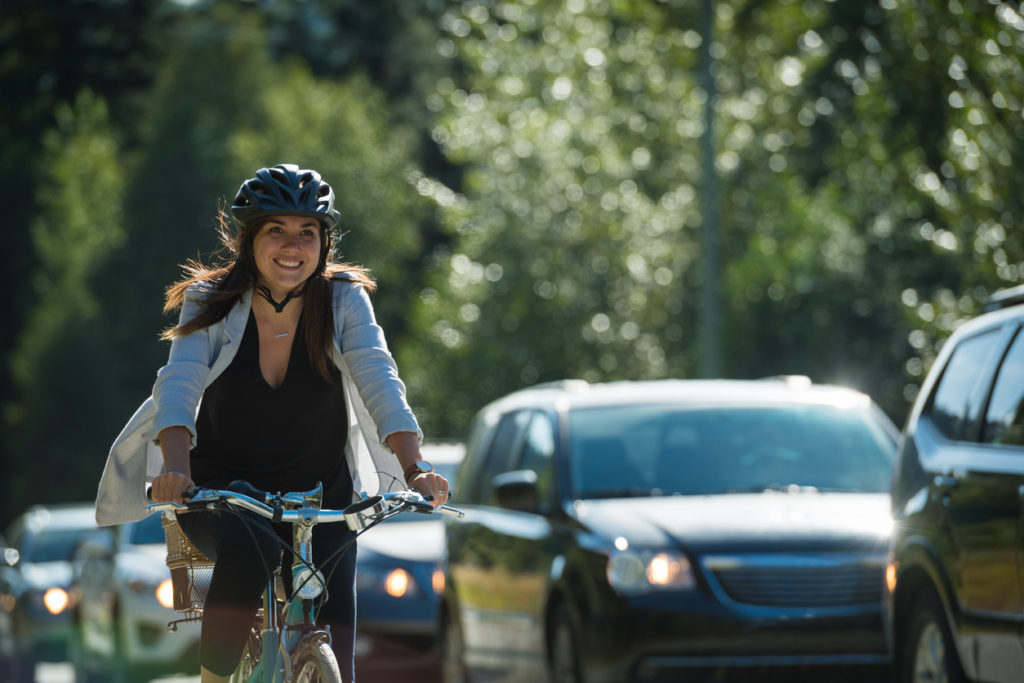 woman on bike